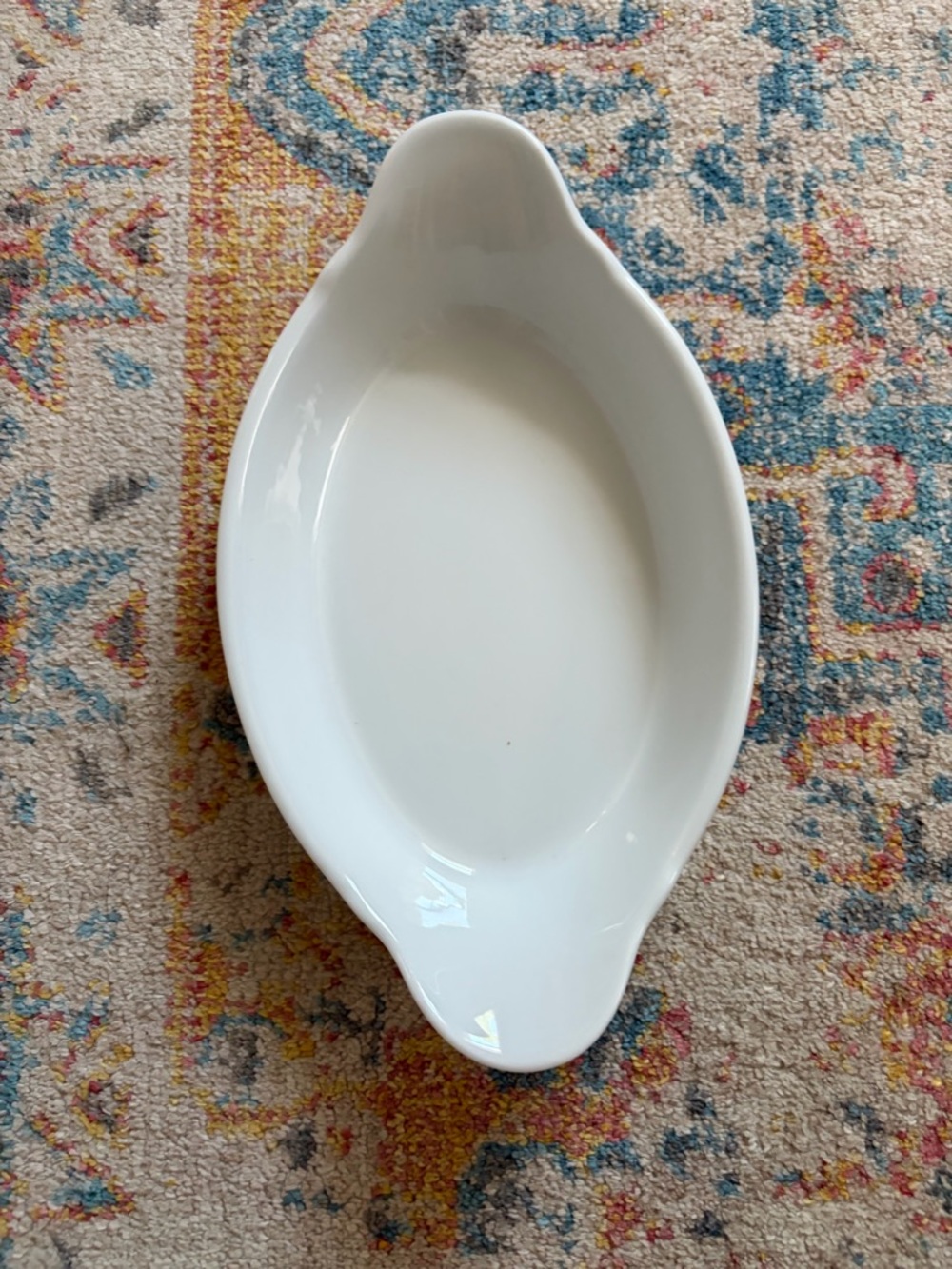 Dansk white small oval gratin baking dish